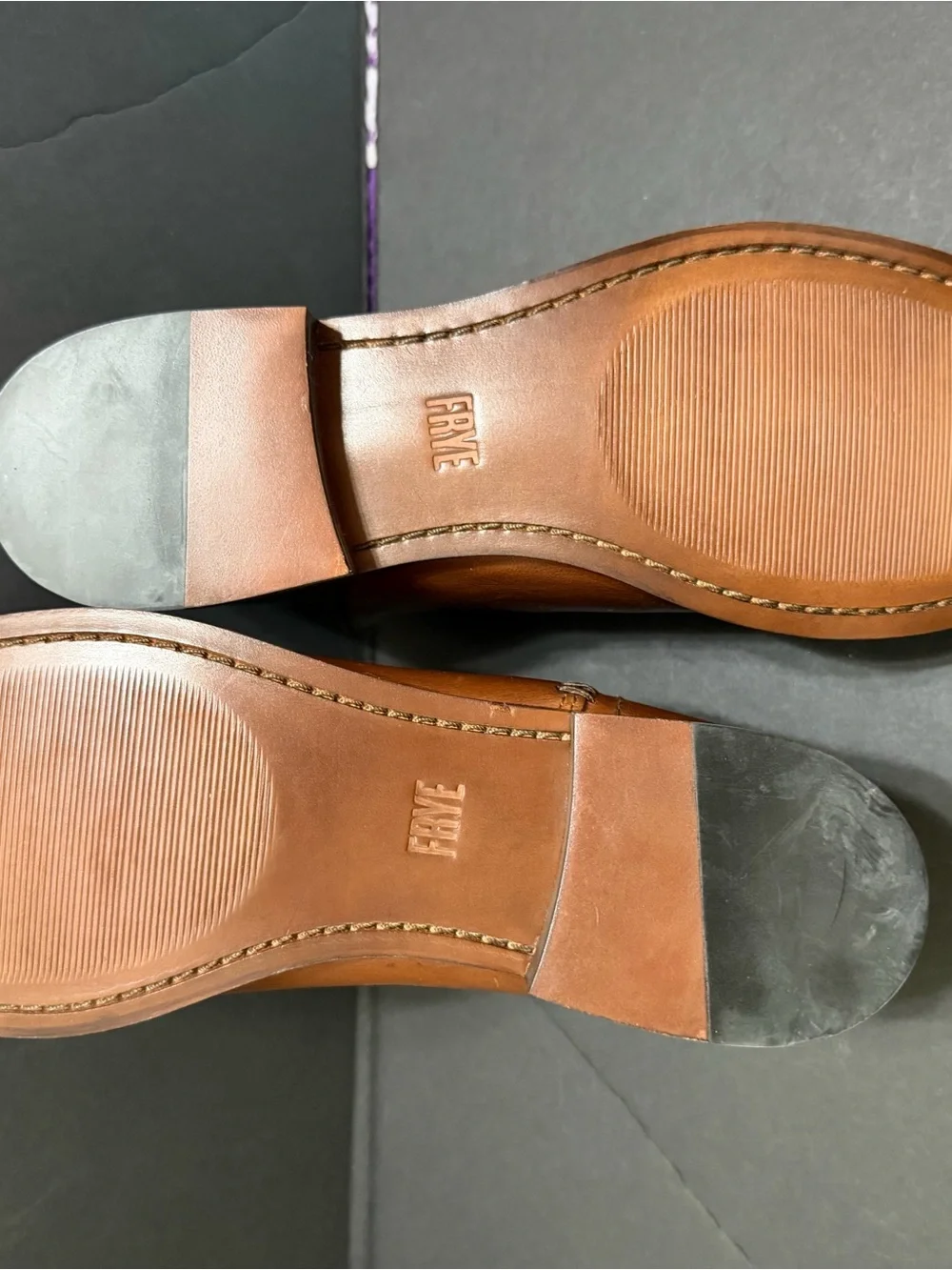 FRYE AND CO. Cognac Leather Slip-On Ankle Booties